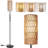 Boho Floor Lamp With Double Shade Options, 3CCT LED Bulb, Space-Saving Design, Easy Assembly, Rattan Base
