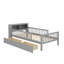 Lit simple avec rangement intégré pour la tête de lit et deux tiroirs sous le lit-896148497