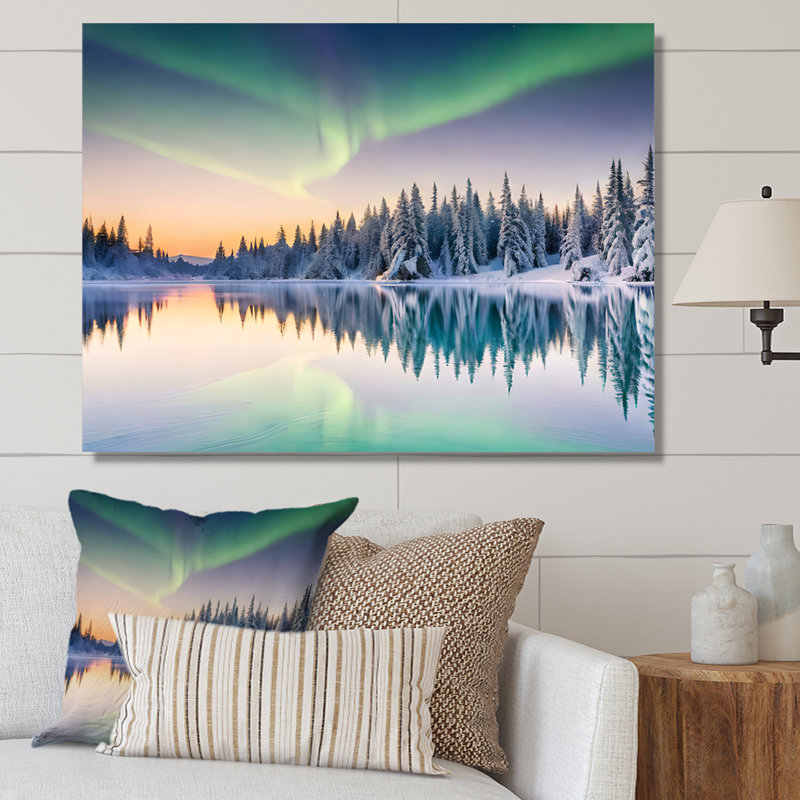 Alaska Northern Light sur impression sur toile, Toile tendue, H 24 po x l 32 po x P 1 po