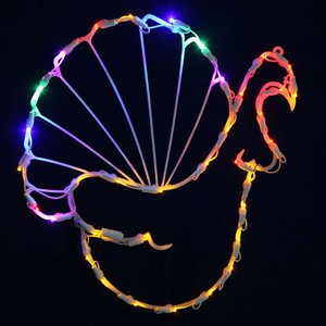 Lighted Turkey Thanksgiving Window Silhouette Decoration