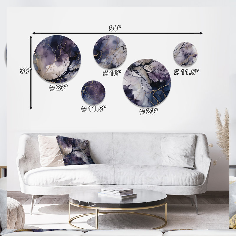 Purple and Exploring the Language of Painting III - Abstract Metal Wall Décor