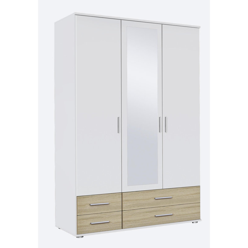 Laffitte 3 Door Wardrobe, Alpine White/Sonoma Oak