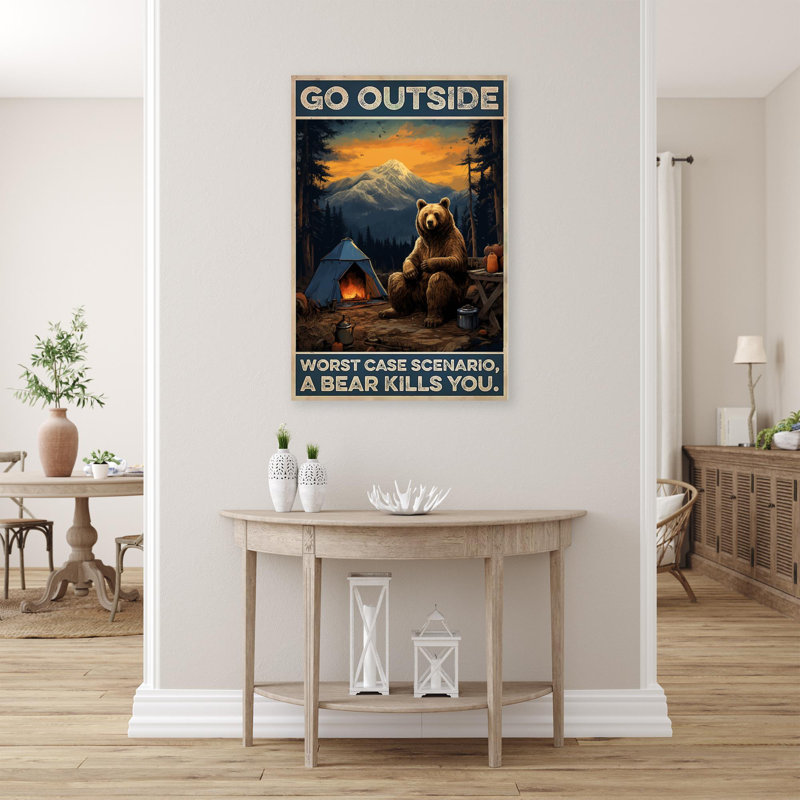 " Camping Go Outside 1 - 1 Piece Rectangle Graphic Art Print On Wrapped Canvas ", 14" H x 11" W x 1.25" D