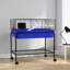 Caisses et cages à hamster bleues en acier et en polypropylène, 33 x 18,5 x 35 po, avec rangement et tablettes