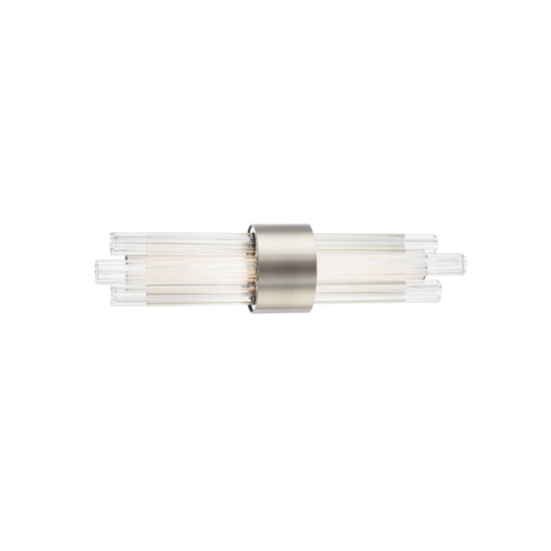 Luzerne 2 - Light Dimmable LED Aged Brass Vanity Light, Brushed Nickel, 18" Height