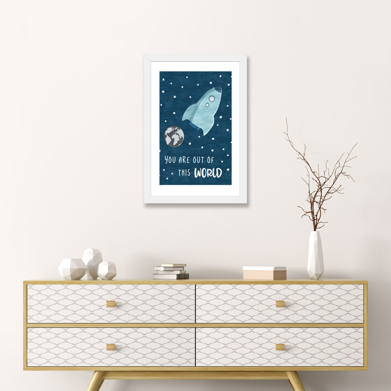 « out of the world », art, H 24 po x l 16 po x P 1 po, Papier avec cadre blanc