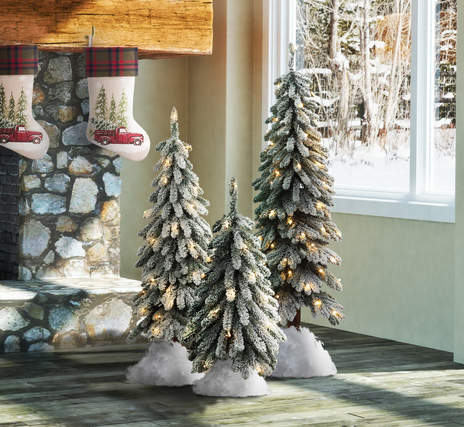 Haigh Pre-Lit White Spruce Christmas Tree, 2' H
