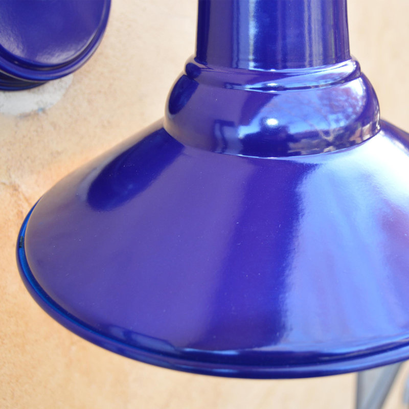 Luminaire de grange d'extérieur H 15,35 po Ekaterina, Bleu