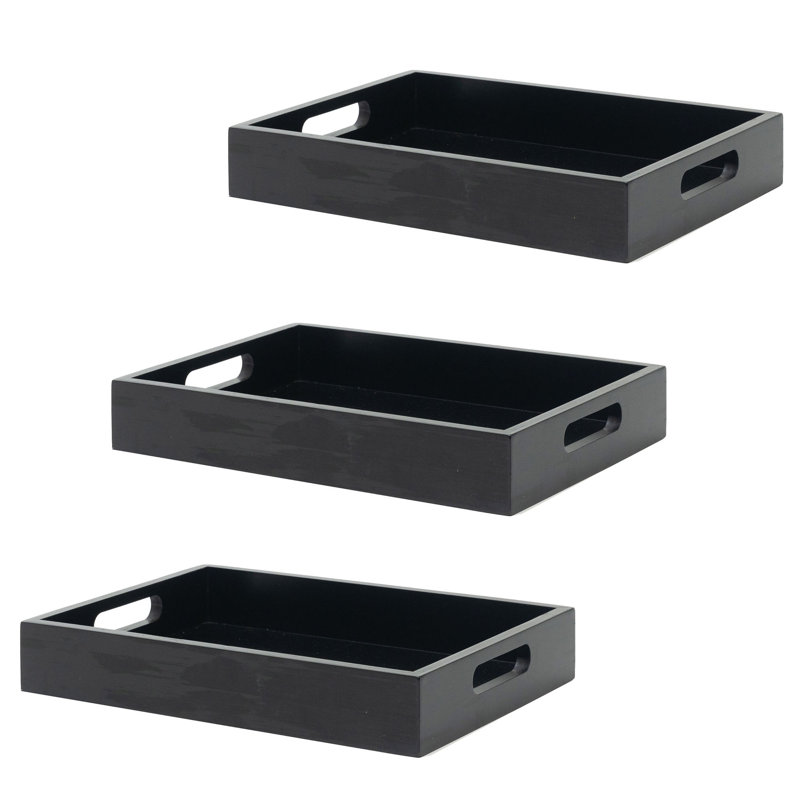 Plateau en bambou Munich - ensemble de 3, H 2 po x l 14 po x P 9,5 po