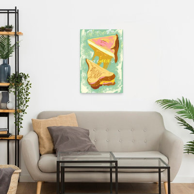 «Say Cheese Grillé Cheese», art mural contemporain coloré