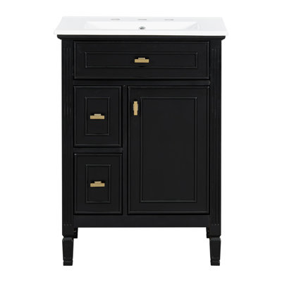 Meuble-lavabo compact de 24 pouces avec rangement