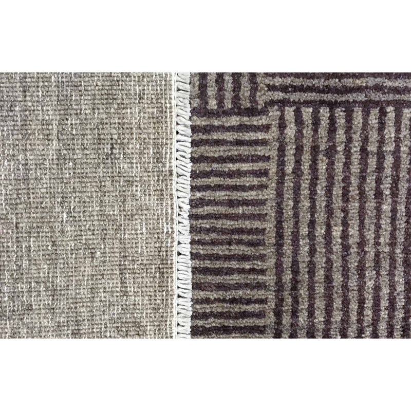 Hand-Knotted High-Quality Gray and Brown Area Rug