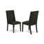 L'ensemble de salle à manger 6 pièces comprend une table de salle à manger rectangulaire avec pieds en X et 4 chaises Parson en tissu noir avec banc, noir brossé-372657616-372657623