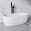 Baignoire de trempage autoportante en résine de 51 po à surface solide avec trop-plein et bonde escamotable de 51 po