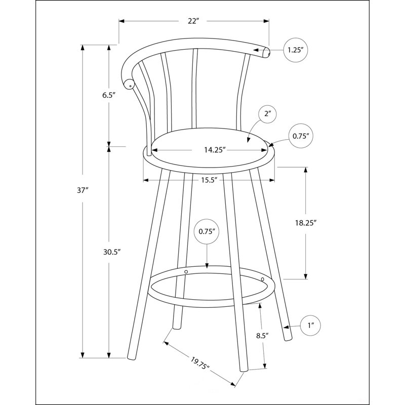 Tabouret de bar, Argent