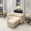 Canapé Chesterfield modulaire 2 places, canapé en similicuir avec capitonnage à boutons fait à la main, accoudoirs garnis de métal et pieds minces en métal, comprend 2 coussins-694189385