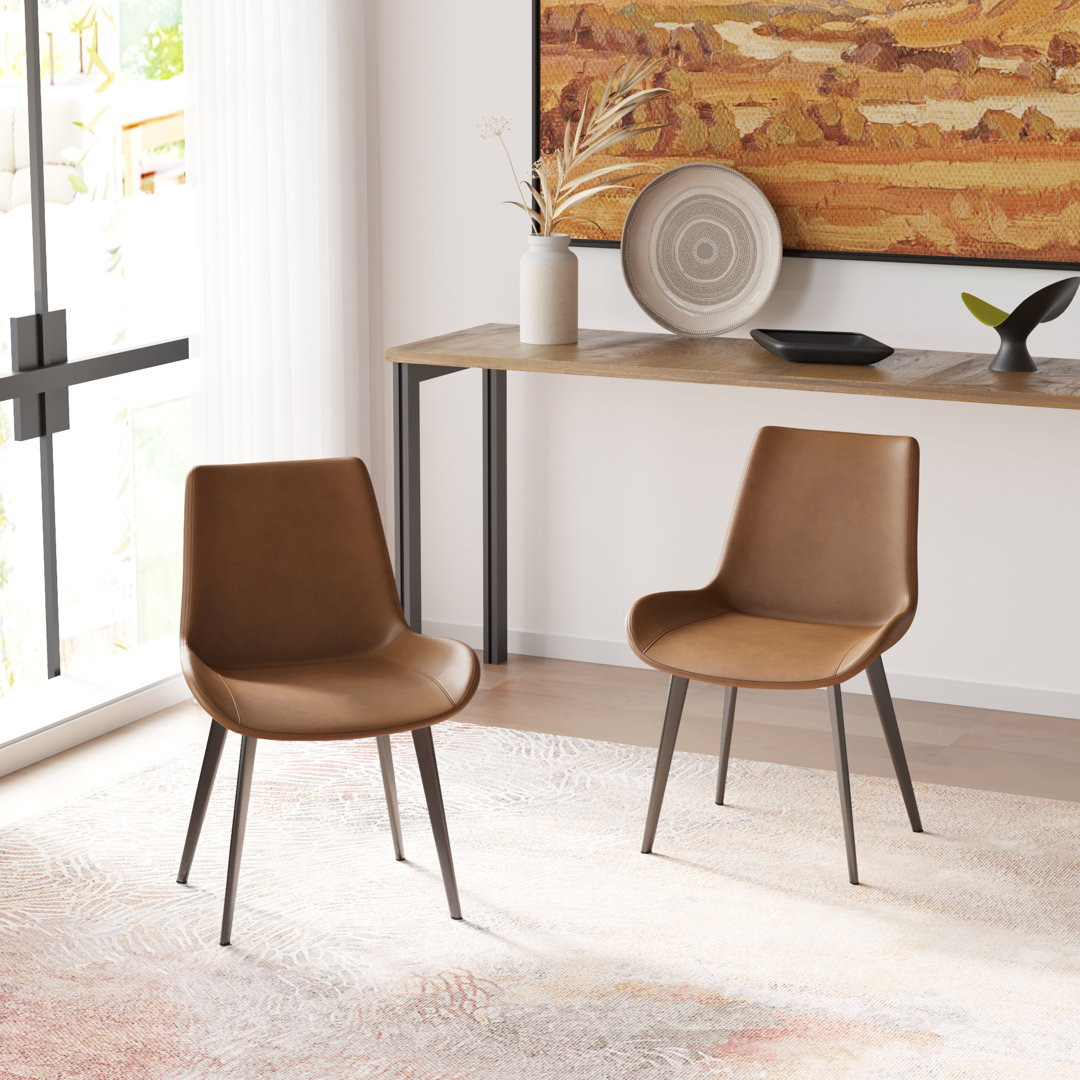 Lini 17.3'' H Faux Leather Upholstered Side Chair (Set of 2) Corrigan Studio® Upholstery 