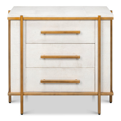 Blakely 3 - Drawer Nightstand in Gold/Osprey White