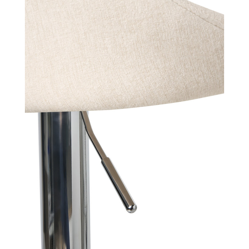Swivel Upholstered Adjustable Height Bar Stool, Beige