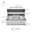 Spire 6-Burner Built-in Grill Head with Rear Burner