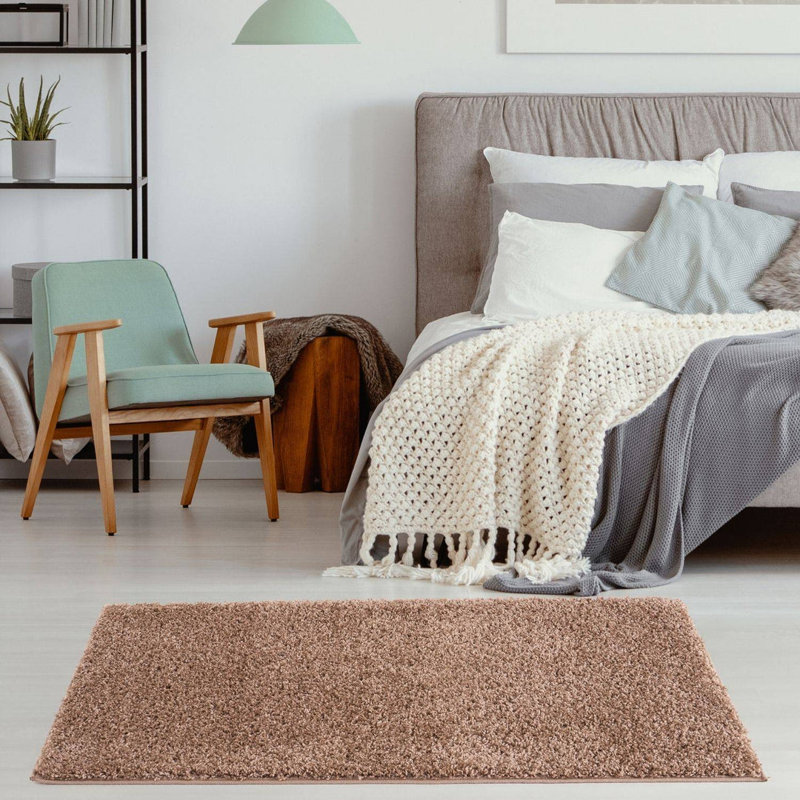 Myshaggy Collection Rugs Solid Design in Beige, Rectangle 80 x 150 cm