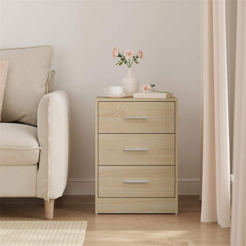 39cm W Manufactured Wood Bedside Table, Natural