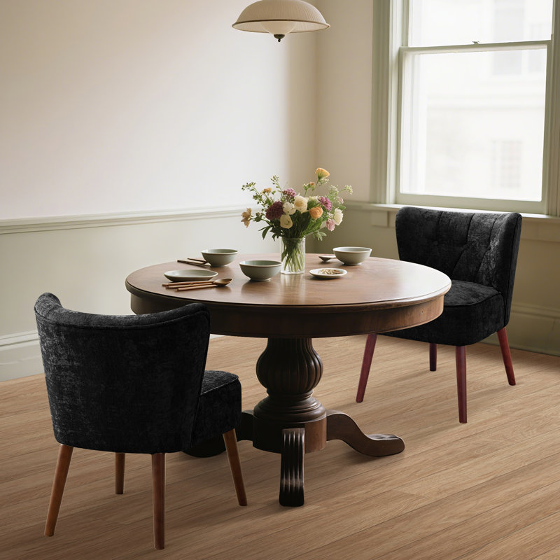 Fauteuil à oreilles capitonné Mid-Century, Black