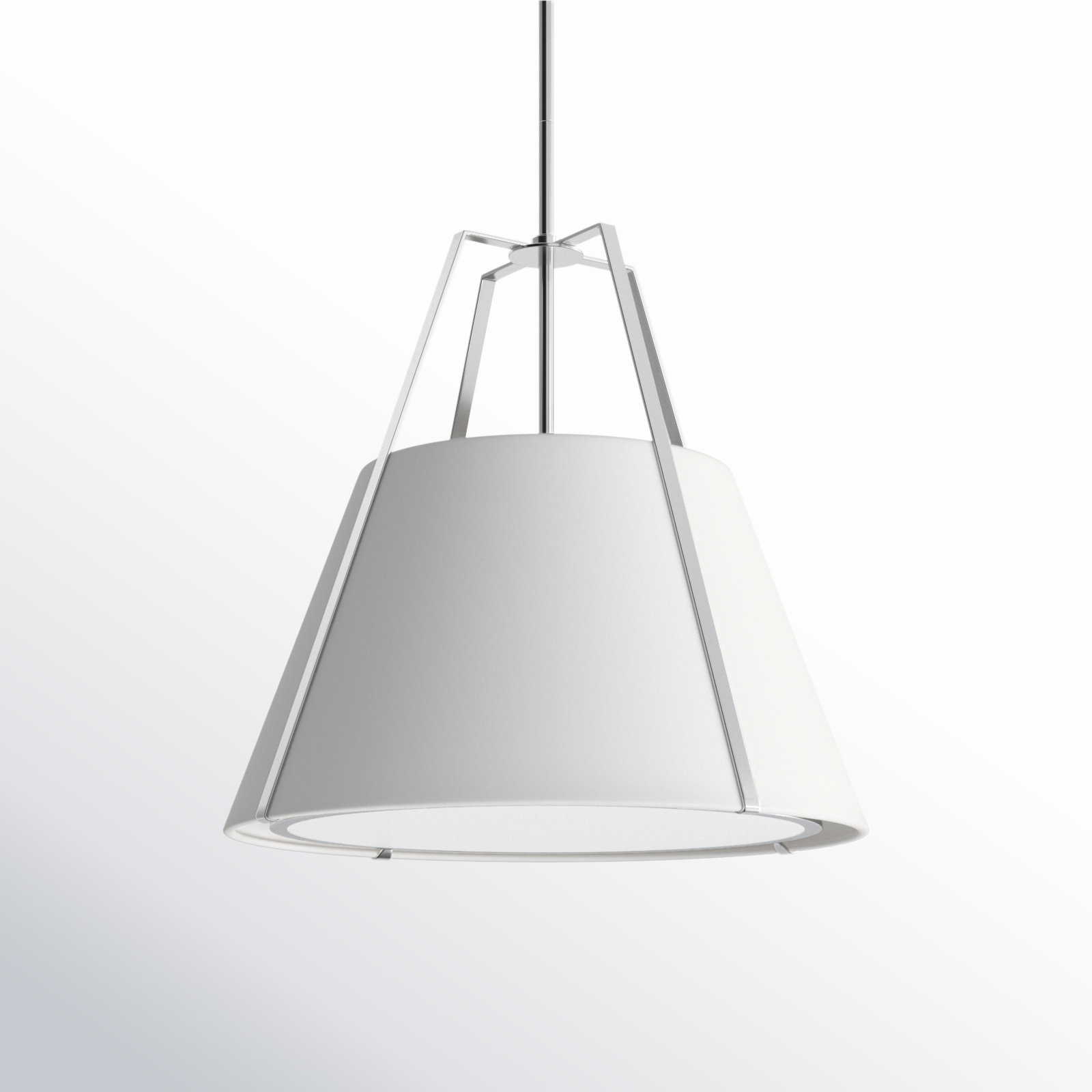 Altman 3 Light Silk Dimmable Pendant, Polished Nickel