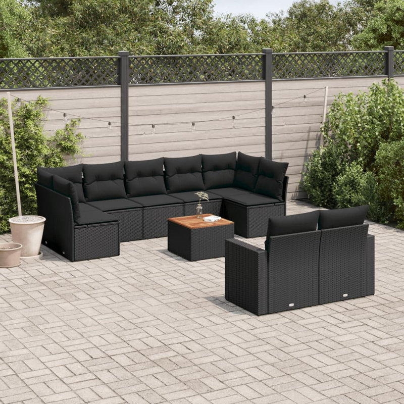Ensemble de canapé de jardin Vidaxl - noir