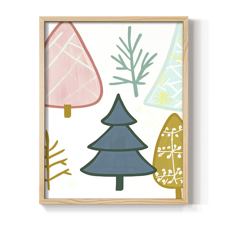 «Christmas Holiday Art CCLXVI», reproduction d'art encadrée - bois massif, Naturel, H 11 po x l 9 po