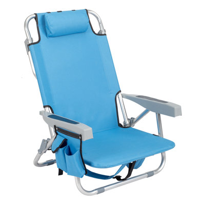 5-Position Classic Lay Flat Folding Backpack Beach Chair by Arlmont & Co.