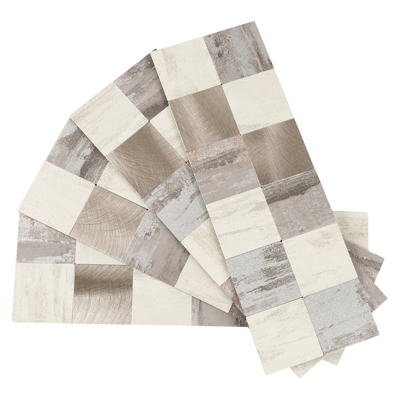 Carreaux de dosseret à peler et à coller de 12 feuilles, carreaux de dosseret en marbre pour la salle de bain (12 po x 3,93 po)