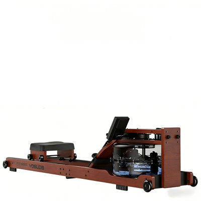 FED Fitness Yosuda series RM5 Wooden Water Rowing Machine Foldable - 400 Lb Weight Capacity Home Rower With Dedicated Monitor & Bluetooth App