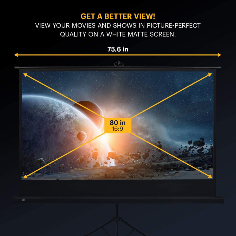 Écran de projecteur trépied portable blanc 39,21 "x 69,72"