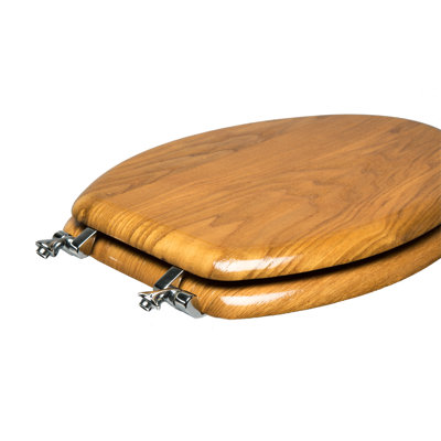 Siège de toilette allongé en placage de bois naturel