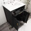 24 po autoportant avec 2 portes à fermeture douce et 1 meuble-lavabo en céramique noir