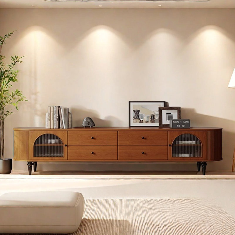 TV Cabinet Quality Wood Storage, Brown