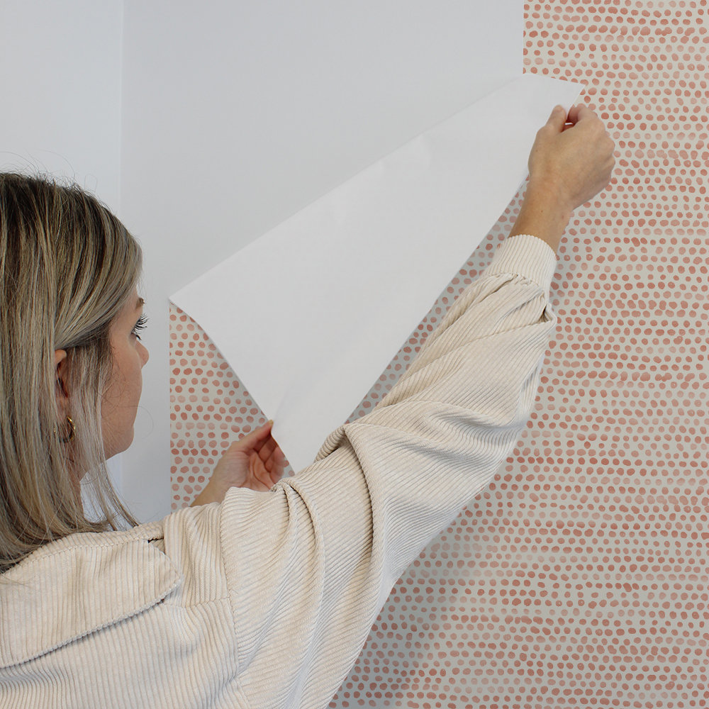 Jacques Self-Adhesive Wallpaper Roll, Coral