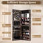  Armoire à bijoux 43,5 po avec miroir pleine grandeur et miroir de maquillage intérieur-1589948044
