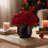 Velvet Roses in Glass Vase