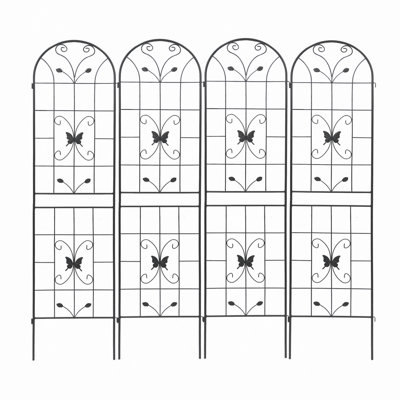 Barrière de jardin en treillis de jardin en métal 86,7 "x 19,7" treillis antirouille pour plantes grimpantes