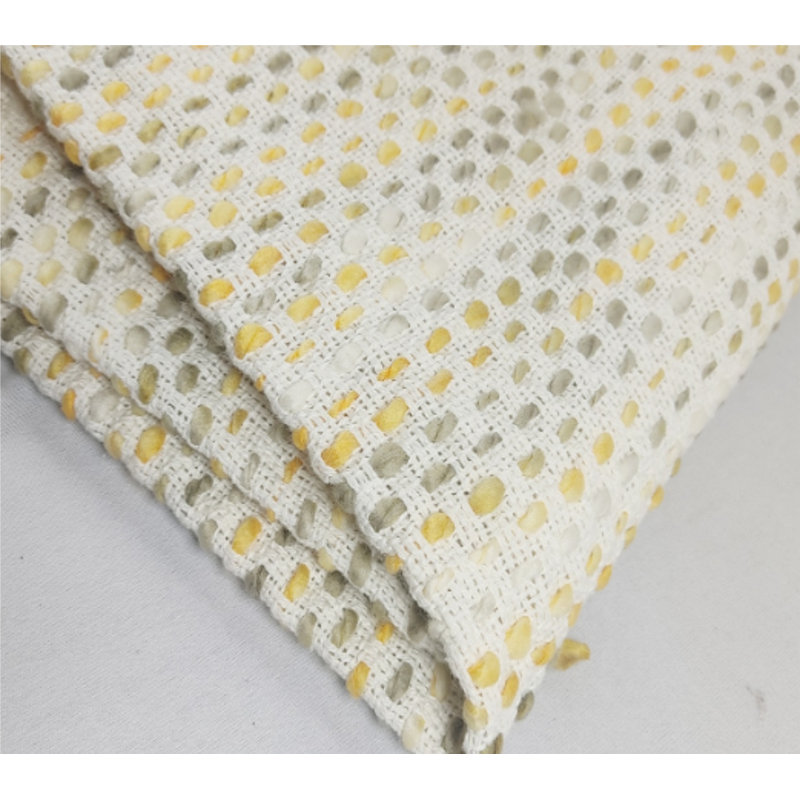 Chenille Throw Blanket, Yellow/Gray