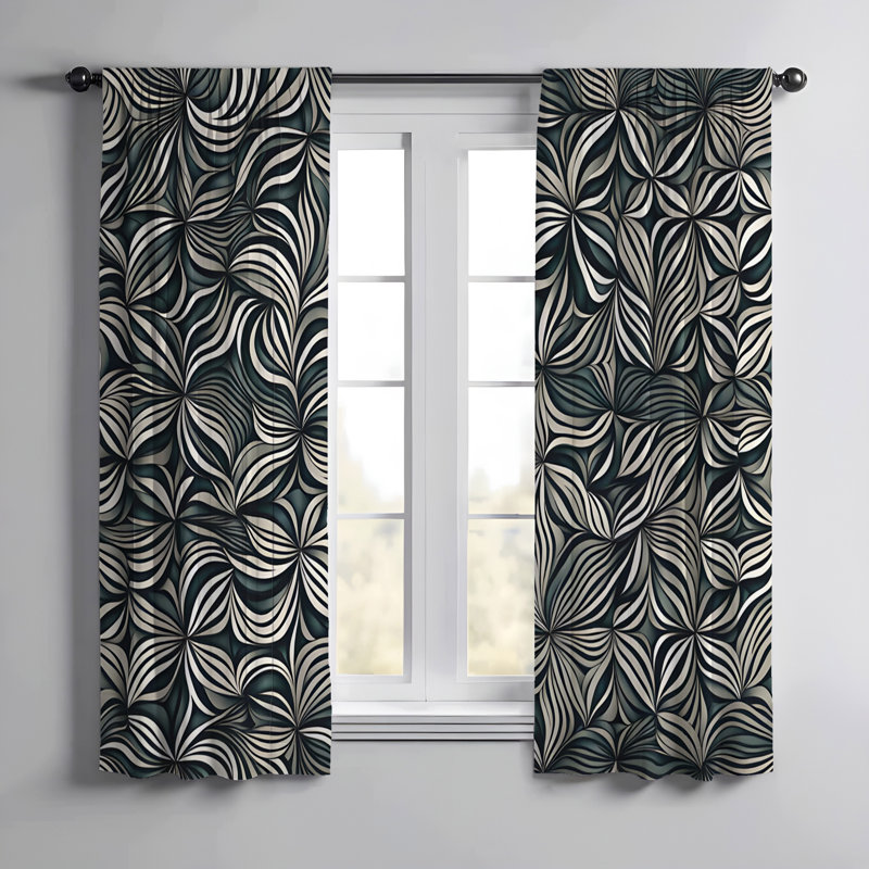 Paire de rideaux semi-transparents en polyester Eibo, L 20 po x L 52 po