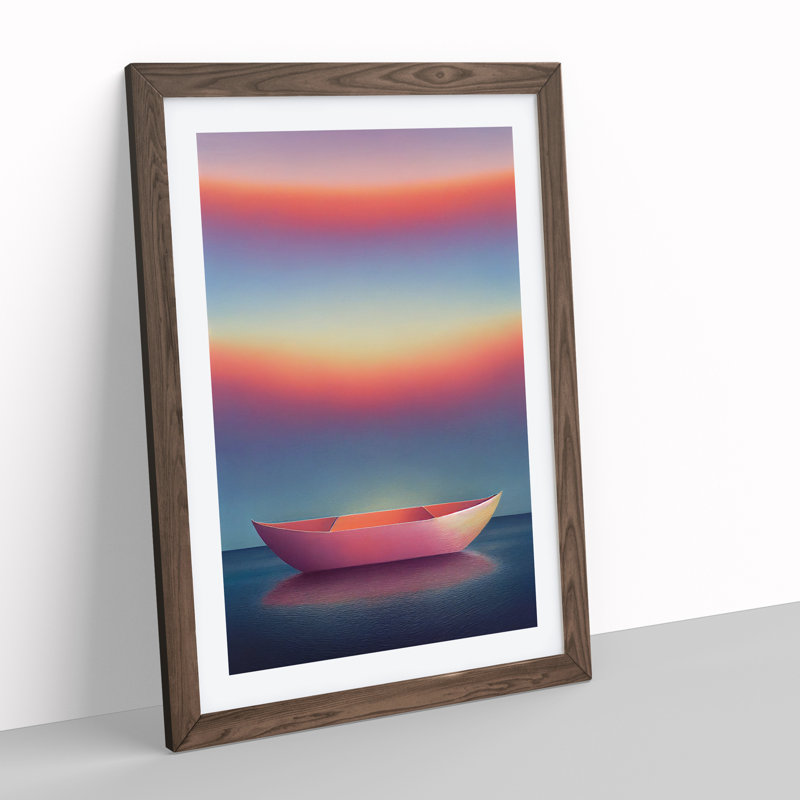 Dreamy Boat - Framed Print, 64cm H x 46cm W x 2cm D, Brown Framed