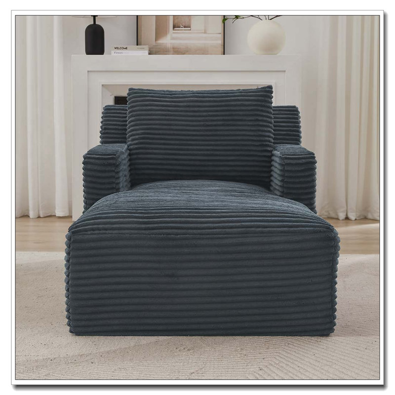 Chaises d'appoint modernes en velours côtelé, Gris foncé