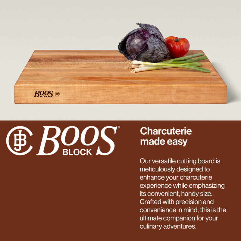 John Boos Maple Wood Edge Grain Reversible Cutting Board, 24" L x 18" W 2.25"D, Maple