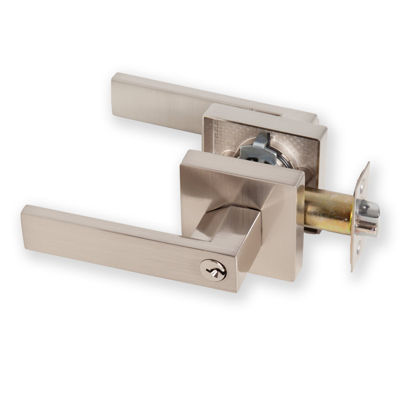 XFORT Quad Entrance Knob Set, Door Knob with Lock for Internal Wooden Doors, Complete Set with Tubular Latch and 3 Keys