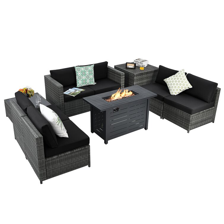 RattanStar Outdoor PE Wicker Furniture Set 6 Pieces Patio Black Rattan –  rattanstar