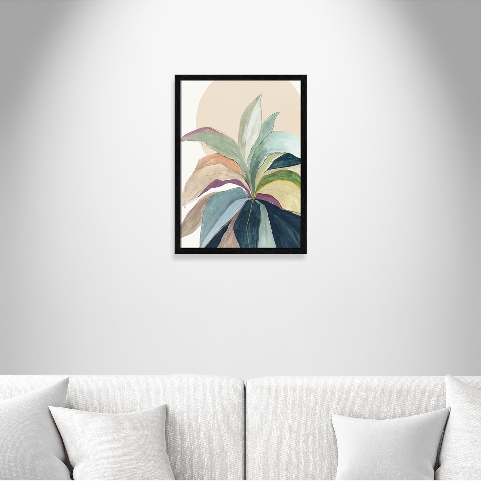 Sunny Bright Leaves II Print by Asia Jensen, 23" H x 17" W x 0.75" D, Black Slim Unmatted Picture Framed