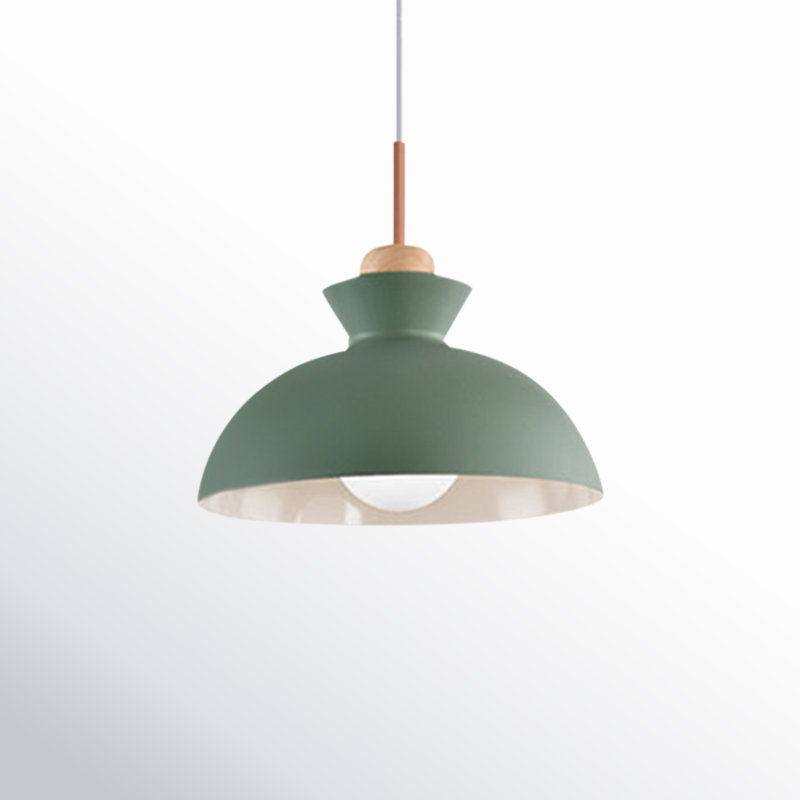 Luminaire suspendu en forme de dôme à 1 lumière Ozma, Vert